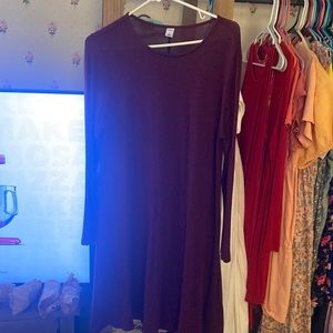 Burgundy long sleeve dress